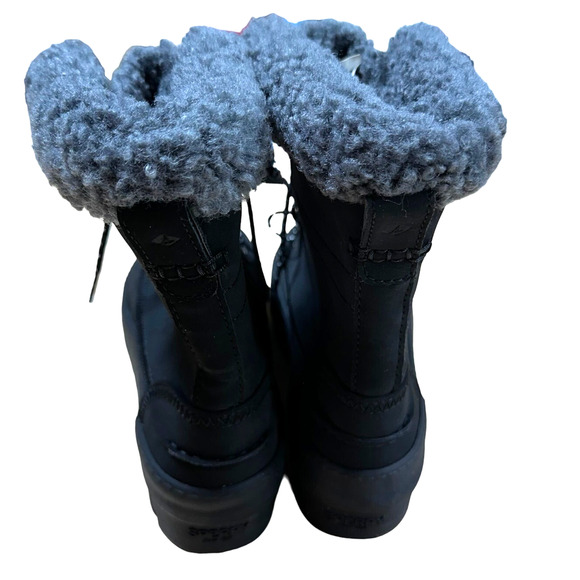 Sperry Women Sperry NWOB Juneau Lace Up Snow Boot Black Size 8 Waterproof Suede Upper